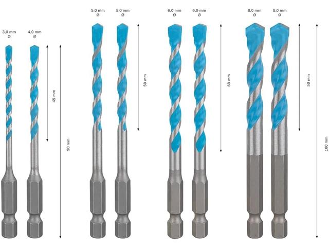 Jogo de Brocas Bosch EXPERT HEX-9 MultiConstruction Ø3-4-5-5-6-6-8-8mm - 2