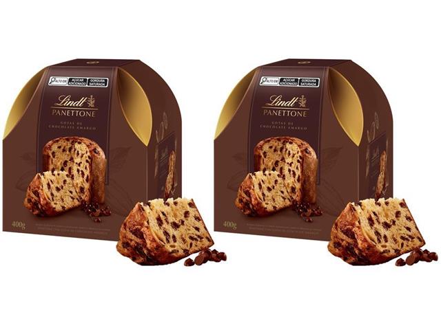 Combo 2 Panettone Lindt Gotas de Chocolate Amargo 400G