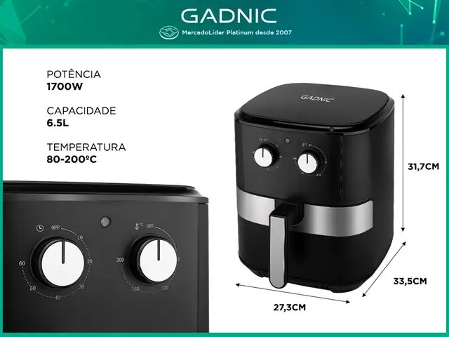 Fritadeira Airfryer Family Gadnic 6.5 Litros - 5
