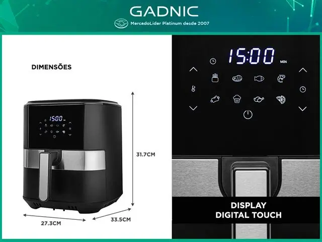 Fritadeira Airfryer Family Digital Gadnic 6.5 Litros - 6