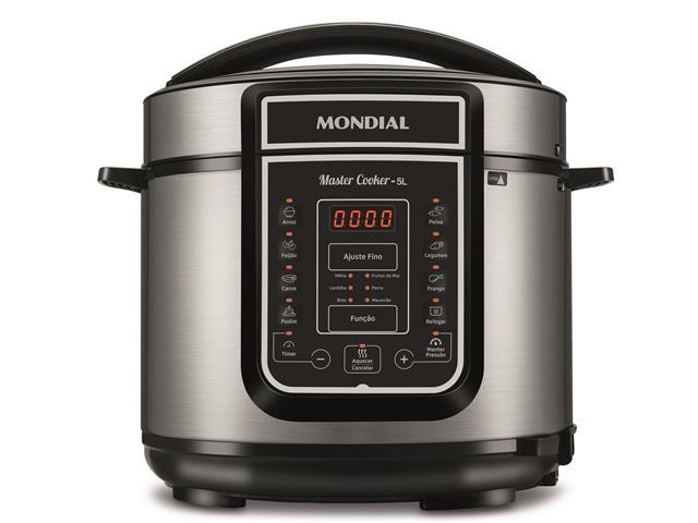 Panela de Pressão Elétrica Digital Mondial Master Cooker 5L Inox 110V