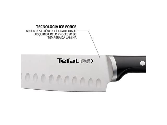 Faca Santoku Aço Inox Tefal Ice Force 18cm - 7