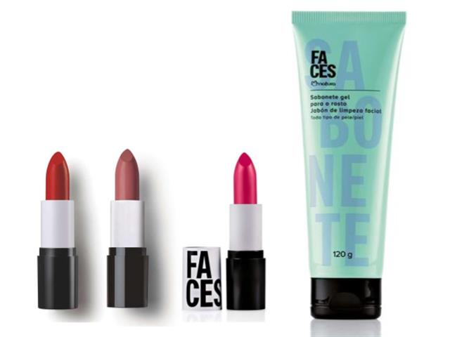 Kit Natura Faces Sabonete Gel + Batom