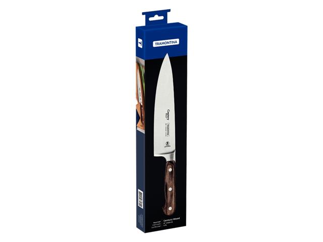 Faca Chef Tramontina Century Wood em Inox e Cabo Castanho - 2