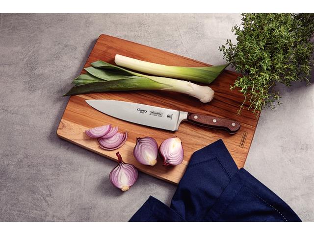 Faca Chef Tramontina Century Wood em Inox e Cabo Castanho - 1