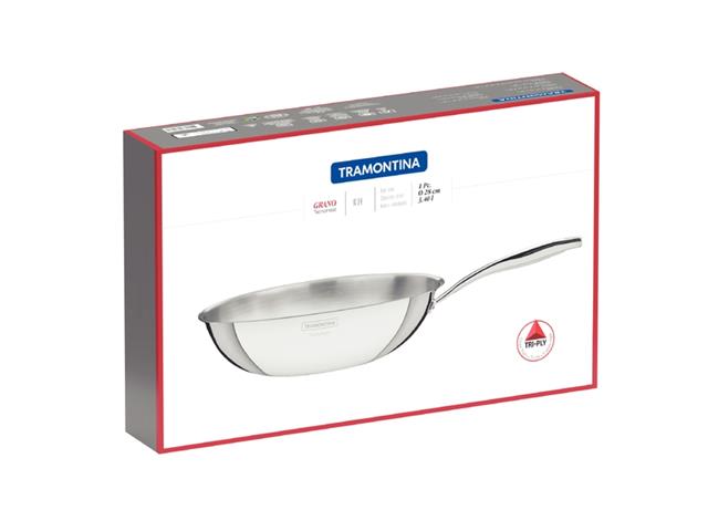 Wok Tramontina Grano em Aço Inox Corpo Triplo com Cabo 28CM - 6
