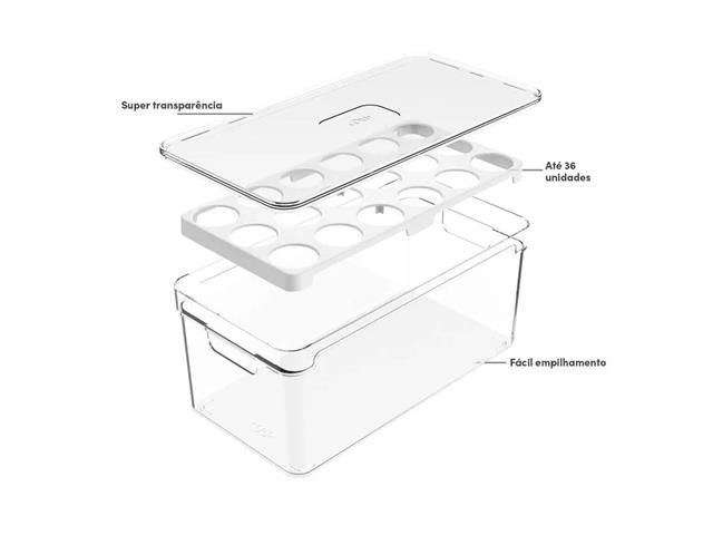 Organizador de Ovos OU com Tampa Clear Fresh Natural 36 Unidades - 6
