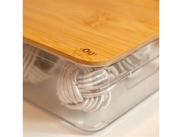 Organizador OU Clear com Tampa de Bambu 3,5 Litros - 2