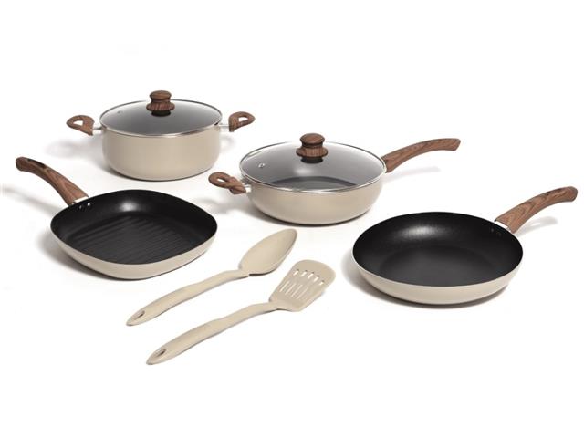 Batería de Cocina Carol 8 piezas beige