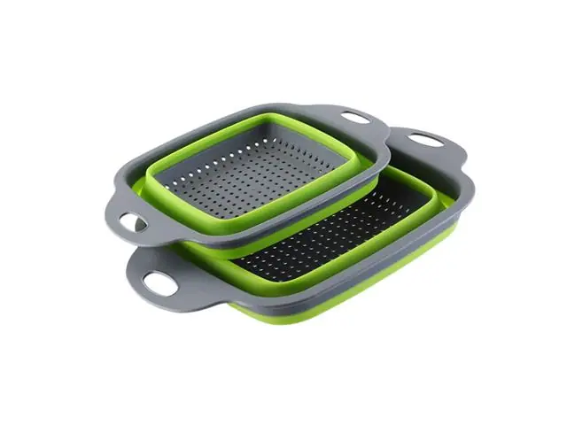 Pack 2 Coladores Escurridor Rectangular Cocina Verde