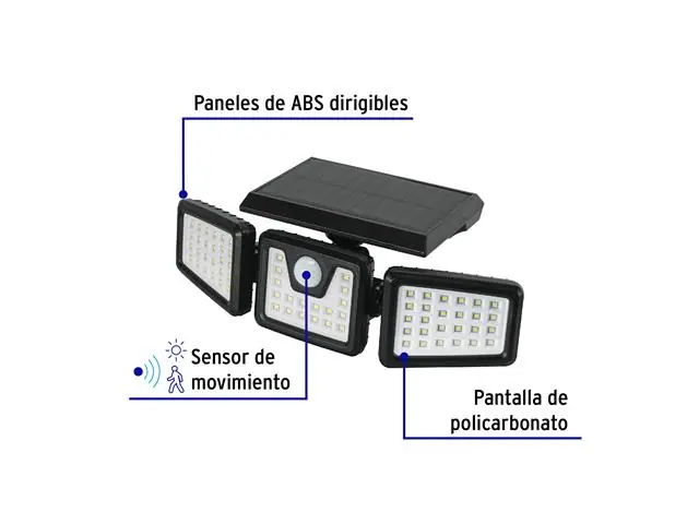 Luminario Solar LED 7 W con sensor de movimiento, Volteck