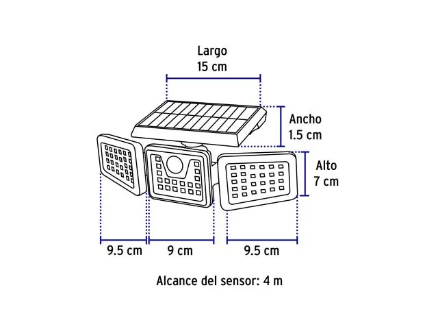 Luminario Solar LED 7 W con sensor de movimiento, Volteck