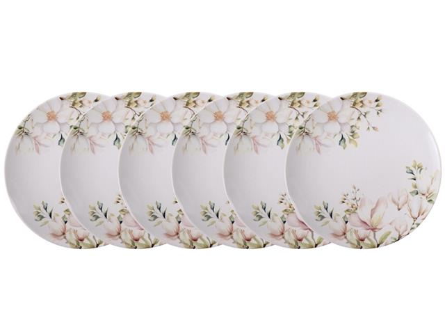 Kit Prato Raso Tramontina Magnólia em Porcelana Decorada 28 cm 6 Peças - 3
