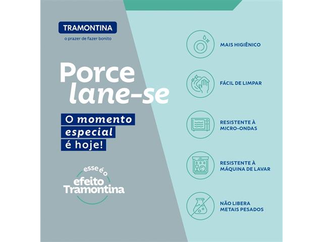 Kit Xícara e Pires de Chá Tramontina Valentina em Porcelana 12Pçs - 2