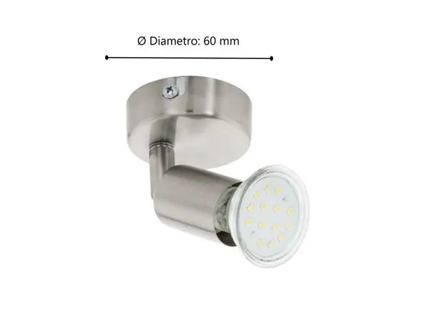 Foco Sobrepuesto Eglo Buzz-Led Níquel Satinado 1X2,8W