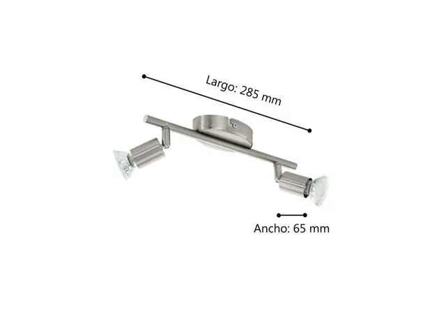 Foco Sobrepuesto Eglo Buzz-Led Níquel Satinado 2X2,8W