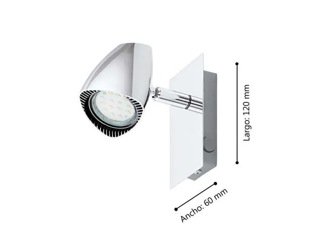 Foco Sobrepuesto Eglo Corbera Cromo 1X2,8W