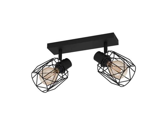 Foco Sobrepuesto Eglo Tossino Negro 2X40W 390043