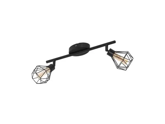 Foco Sobrepuesto Eglo Zapata Negro 2X3W 32766