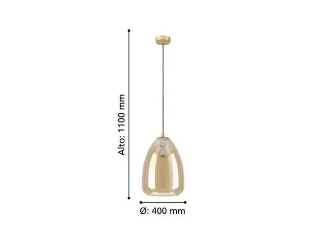 Lampara Colgante Eglo Alobrase Latón Cepillado 1X40W 98647