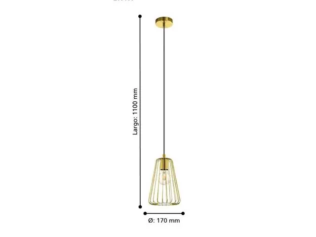 Lampara Colgante Eglo Austell Latón Cepillado 1X60W 205095