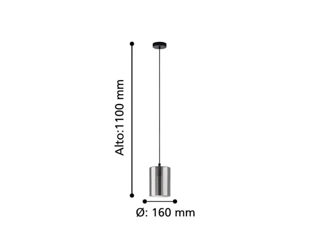 Lampara Colgante Eglo Cadaques Negro 1X40W 98585