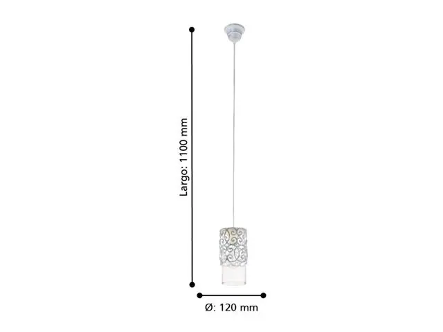 Lampara Colgante Eglo Cardigan Gris Azul 1X60W 49202