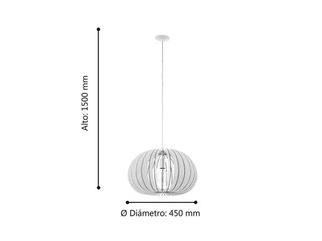 Lampara Colgante Eglo Cossano Blanco 1X60W 94442