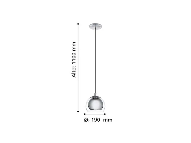 Lampara Colgante Eglo Rocamar Cromo 1X40W 94592