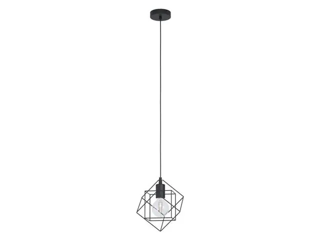 Lampara Colgante Eglo Straiton Negro 1X60W 43358