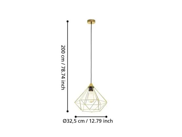 Lampara Colgante Eglo Tarbes Latón Cepillado 1X60W 43679