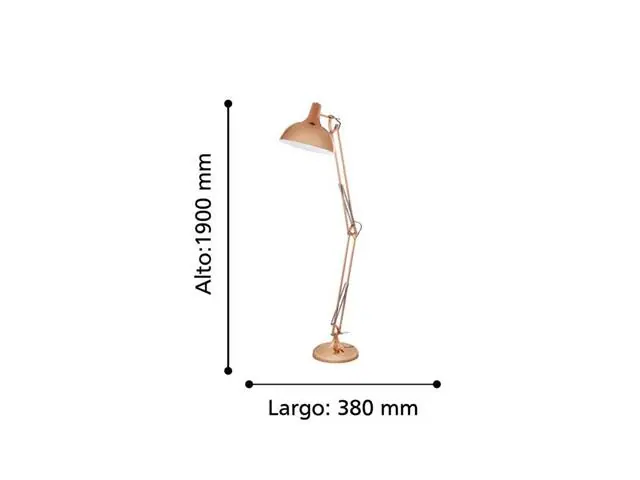 Lampara de Pie Eglo Borgillio Cobre 1X60W 94705