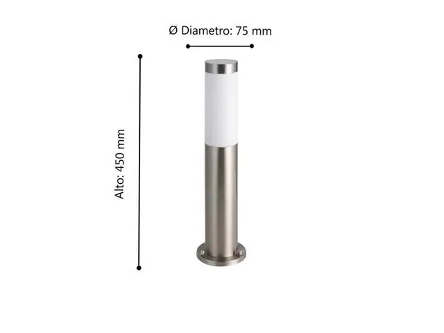 Lampara de Pie Eglo Helsinki Acero Inoxidable 1X12W 81751