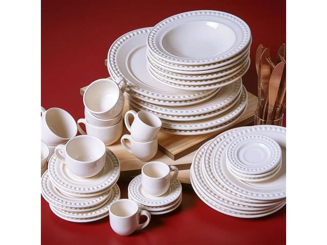 Conjunto Porto Brasil com 6 Pratos de Sobremesa Atenas Cru - 2