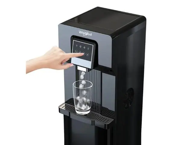 Despachador de agua con fábrica de hielo Negro
