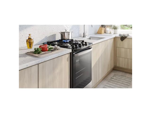 Fogão 4 bocas Electrolux FE4GS Efficient e Mesa de Vidro Prata Bivolt - 6