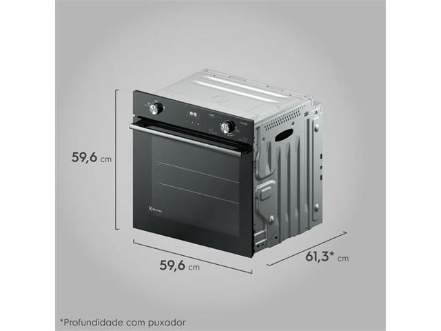 Forno de Embutir Electrolux OE8GH a Gás 80L Efficient Preto 220V - 1