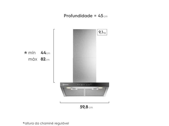 Coifa de Parede Electrolux CE6TF 60cm Experience com I.A. Inox 220V - 1