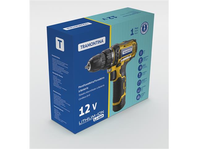 Parafusadeira/Furadeira à Bateria Tramontina 12V - 3