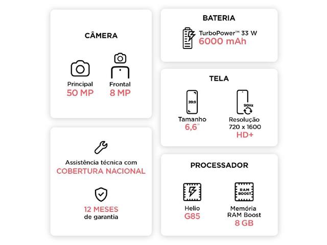Smartphone Motorola Moto G24 Power 4G 128GB Tela 6.6" Azul Celeste - 7