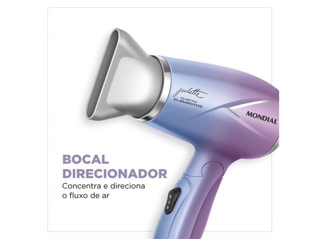 Secador de Cabelo By Juliette Mondial Azul/Rosa 1200W Bivolt - 6