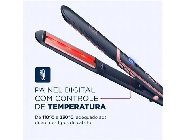Prancha Alisadora InfraRed Mondial Azul/Golden Rose 55W Bivolt - 2