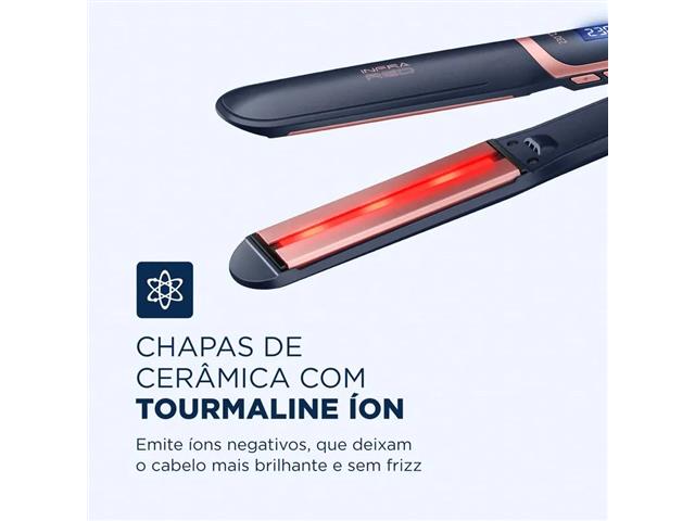 Prancha Alisadora InfraRed Mondial Azul/Golden Rose 55W Bivolt - 3