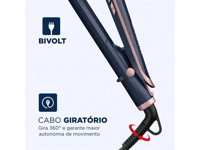 Prancha Alisadora InfraRed Mondial Azul/Golden Rose 55W Bivolt - 4