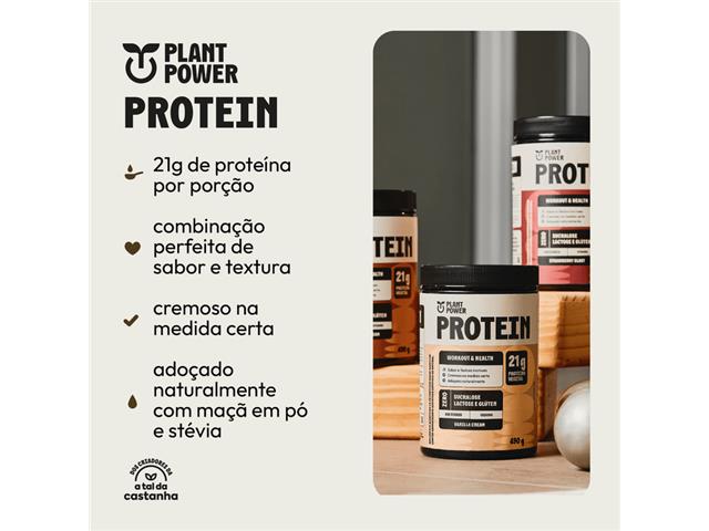 Suplemento Plant Power Protein Vanilla Cream 490g - 2