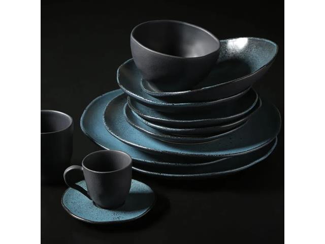 Conjunto Porto Brasil com 6 Pratos Sobremesa Orgânico Petroleum - 4