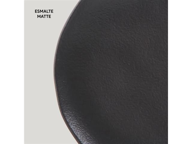 Conjunto Porto Brasil com 6 Pratos Sobremesa Orgânico Preto Matte - 3