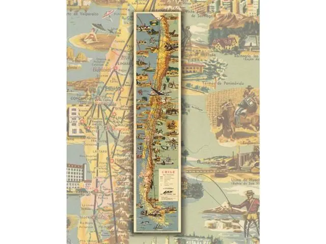 Mapa de Chile ilustrado de 1955 - Lámina