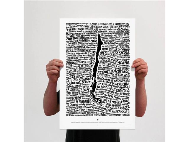 Un Chileno mini (blanco) - Lámina