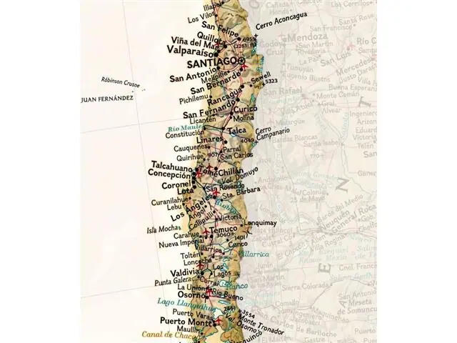 Mapa de Chile 2024 Sepia - Lámina